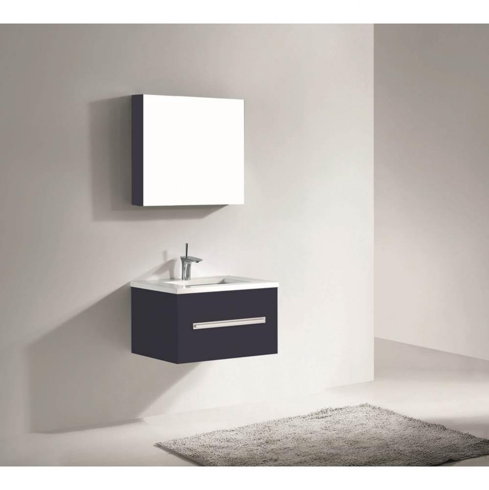 Madeli Vogue 30'' Wall Hung Vanity Cabinet Sapphire/HW: Brushed Nickel(BN)