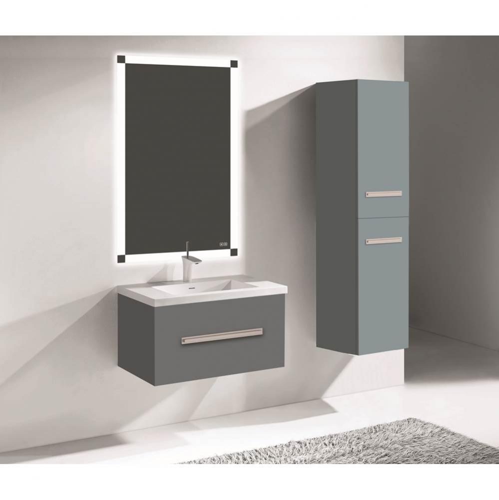 Madeli Vogue 30'' Wall Hung Vanity Cabinet Studio Grey/HW: Matte Black(MB)