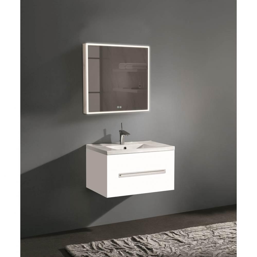 Madeli Vogue 30'' Wall Hung Vanity Cabinet White/HW: Satin Brass(SB)