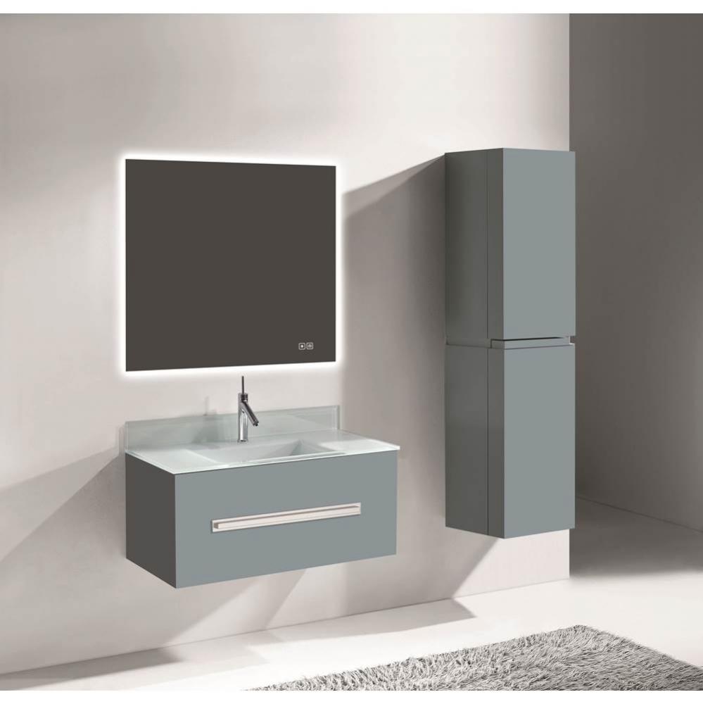 Madeli Vogue 36'' Wall Hung Vanity Cabinet Studio Grey/HW: Matte Black(MB)