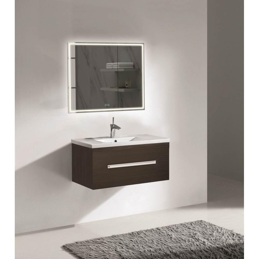 Madeli Vogue 36'' Wall Hung Vanity Cabinet Walnut/HW: Brushed Nickel(BN)