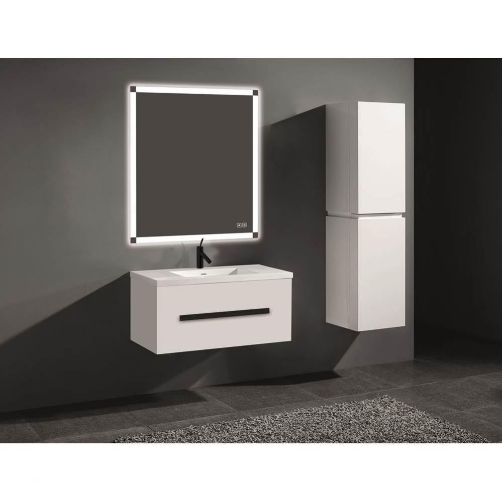 Madeli Vogue 36'' Wall Hung Vanity Cabinet White/HW: Matte Black(MB)