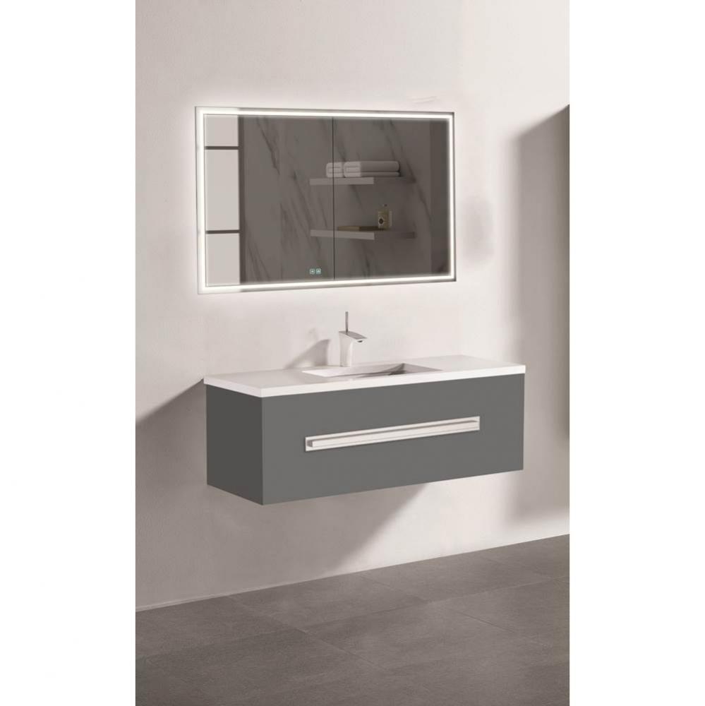 Madeli Vogue 48C'' Wall Hung Vanity Cabinet Studio Grey/HW: Polished Nickel(PN)