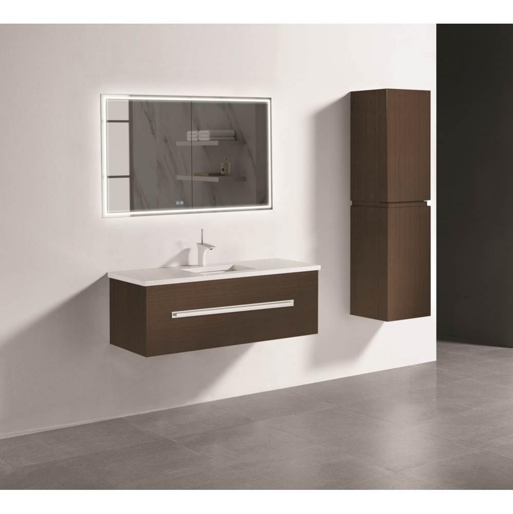 Madeli Vogue 48C'' Wall Hung Vanity Cabinet Walnut/HW: Matte Black(MB)