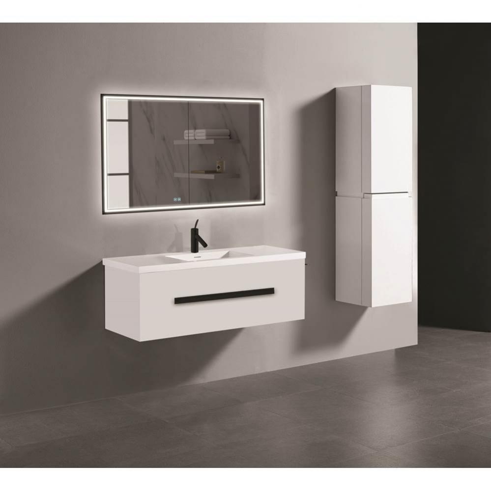 Madeli Vogue 48C'' Wall Hung Vanity Cabinet White/HW: Matte Black(MB)
