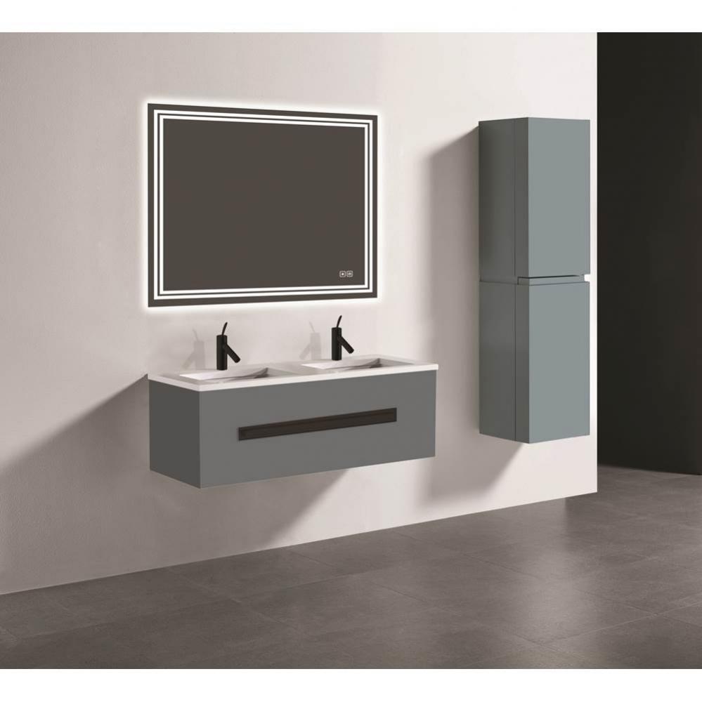 Madeli Vogue 48D'' Wall Hung Vanity Cabinet Studio Grey/HW: Matte Black(MB)