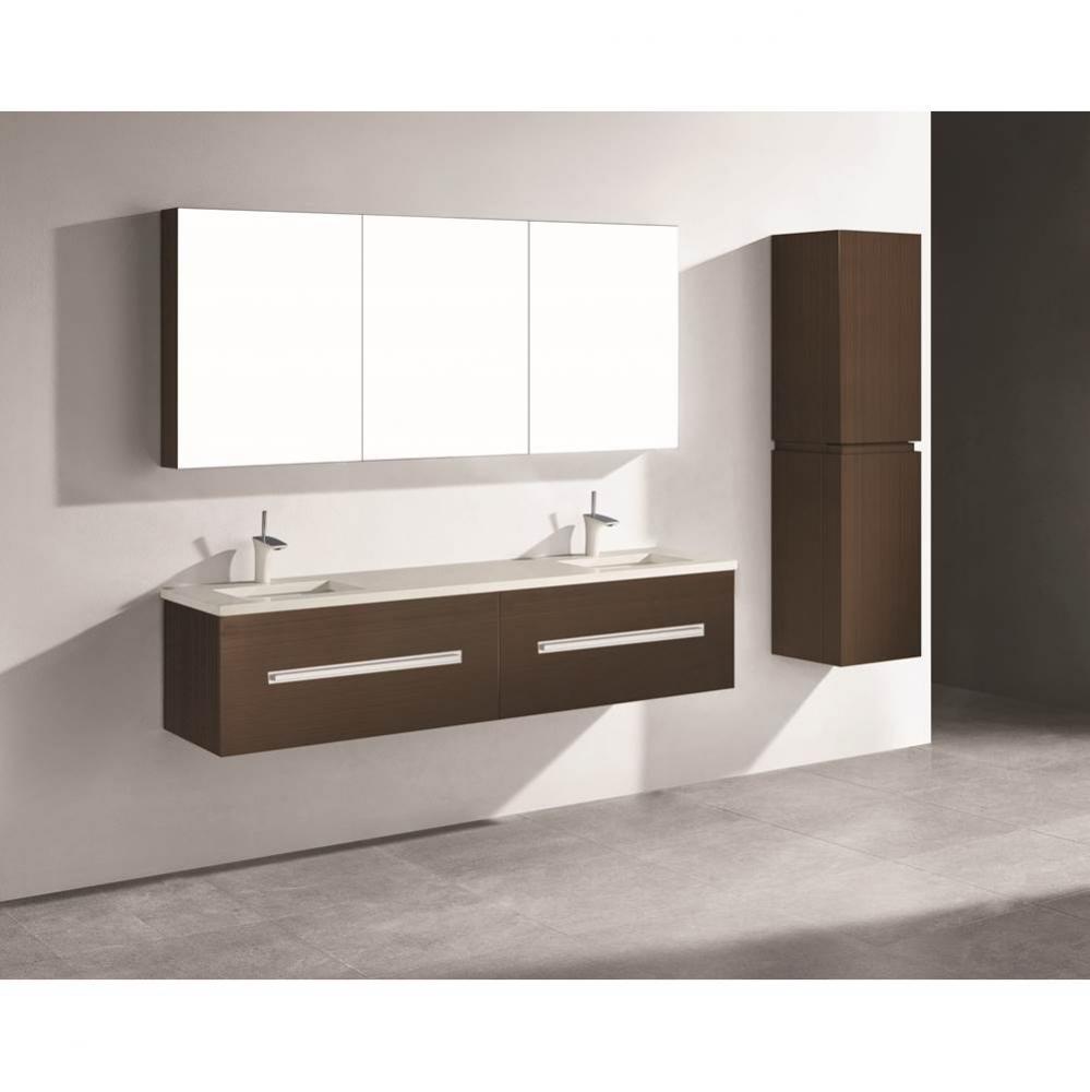 Madeli Vogue 72'' Wall Hung Vanity Cabinet Walnut/HW: Satin Brass(SB)