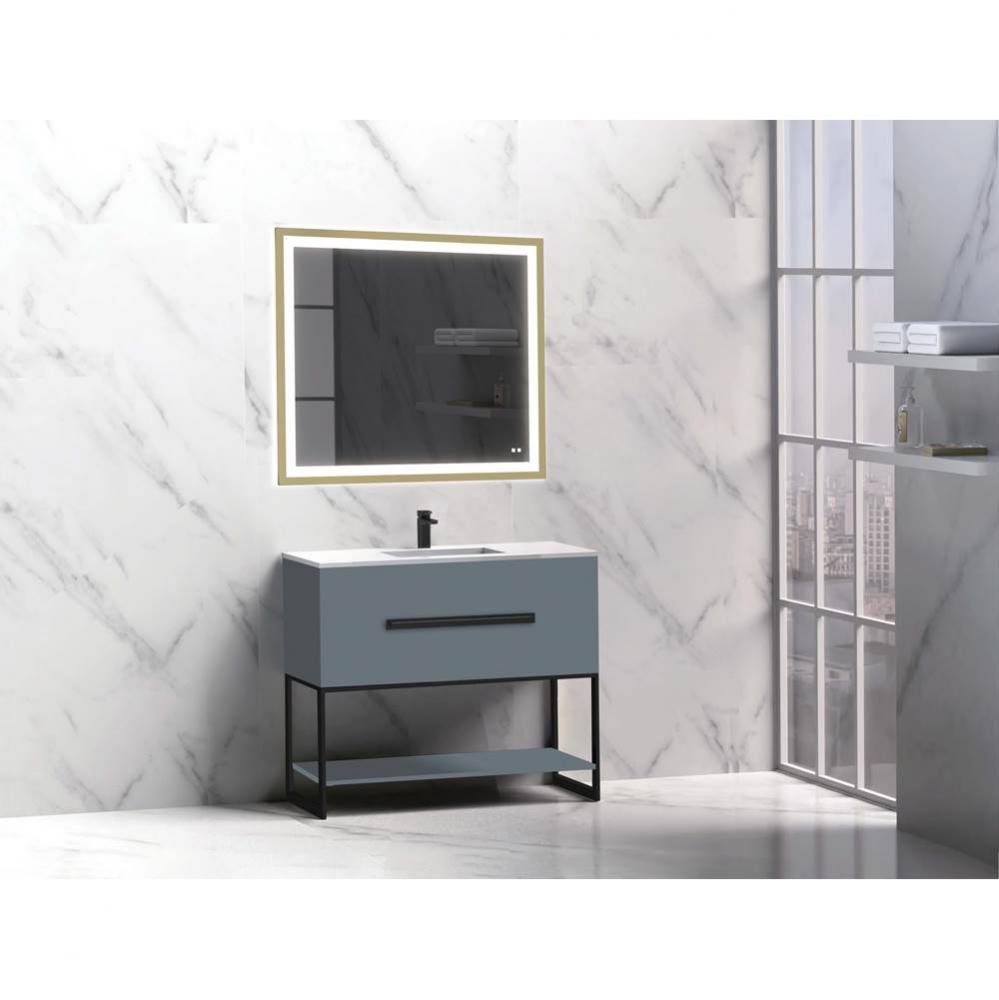 Madeli Loft 36'' Free Standing Vanity Cabinet Studio Grey/HW: Polished Nickel  (PN)
