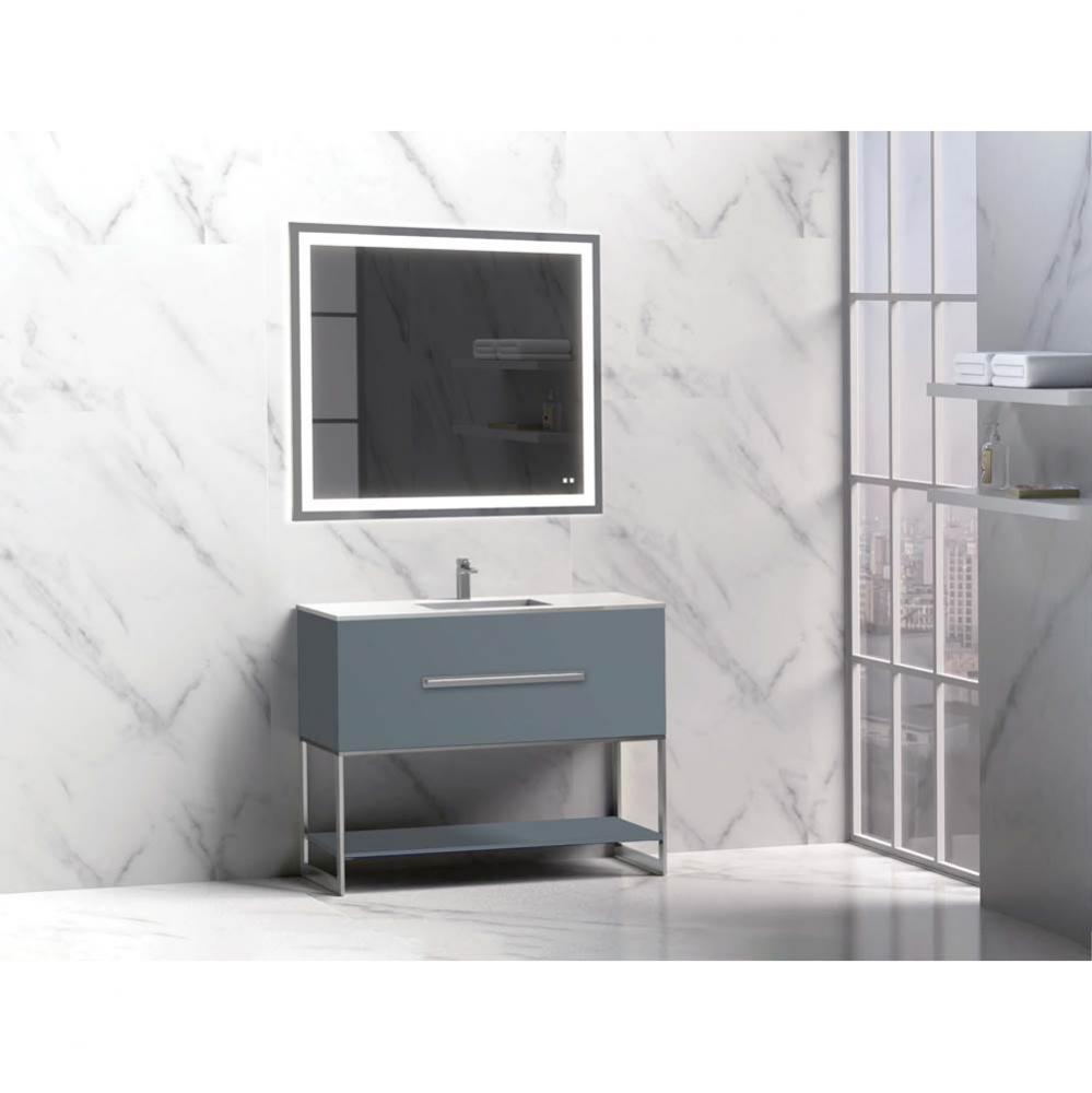 Madeli Loft 42'' Free Standing Vanity Cabinet Studio Grey/HW: Polished Chrome(PC)