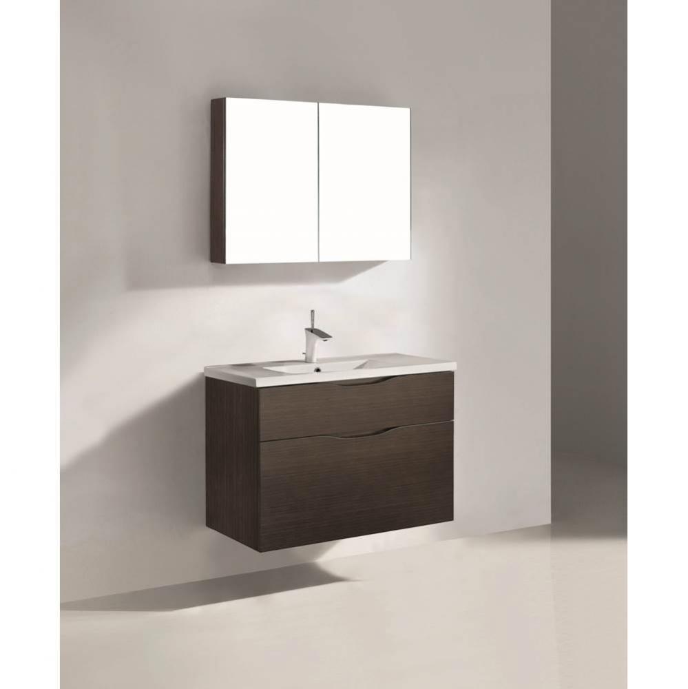 Madeli Bolano 36'' Wall hung Vanity Cabinet Walnut Finish