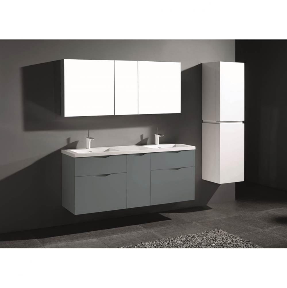 Madeli Bolano 60D'' Wall hung Vanity Cabinet Studio Grey Finish