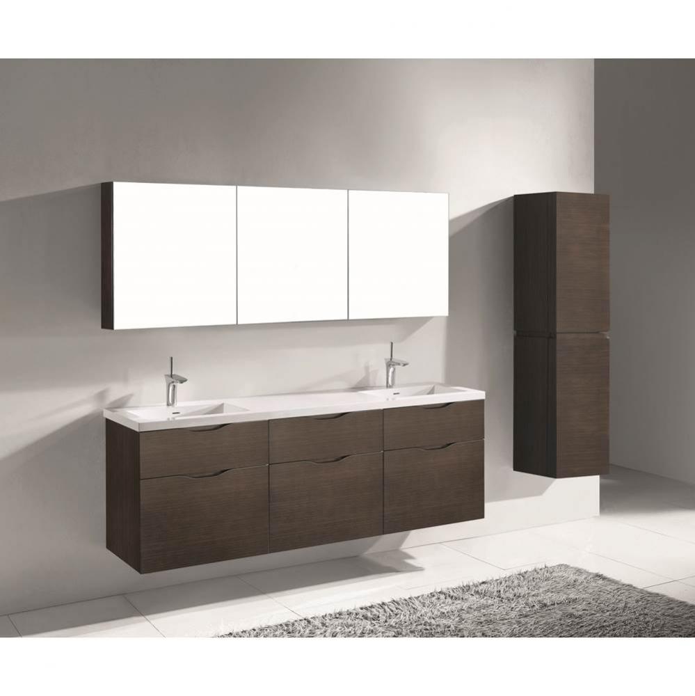 Madeli Bolano 72'' Wall hung Vanity Cabinet Walnut Finish