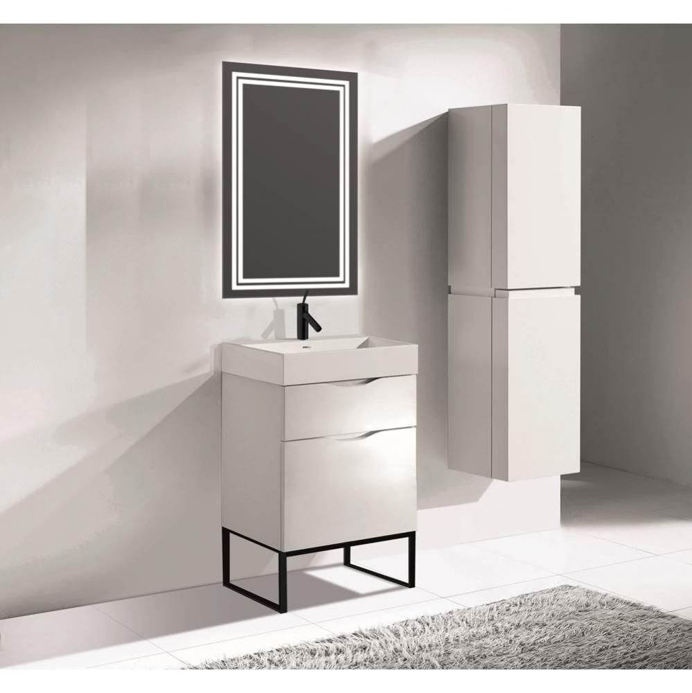 Madeli Milano 24'' Free Standing Vanity Cabinet White/HW: Polished Chrome(PC)