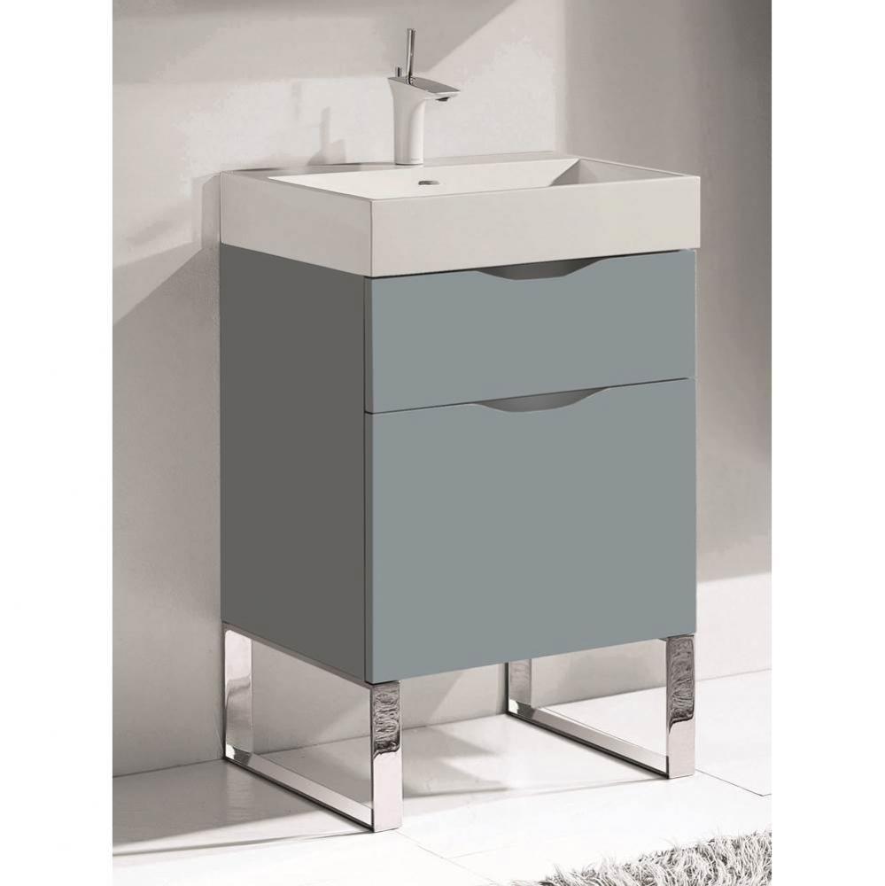 Madeli Milano 24'' Free Standing Vanity Cabinet Studio Grey/HW: Polished Nickel(PN)