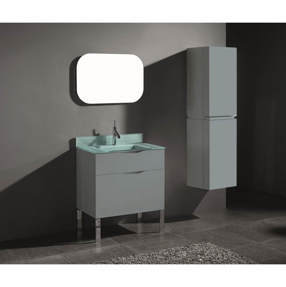 Madeli Milano 30'' Free Standing Vanity Cabinet Studio Grey/HW: Polished Chrome(PC)