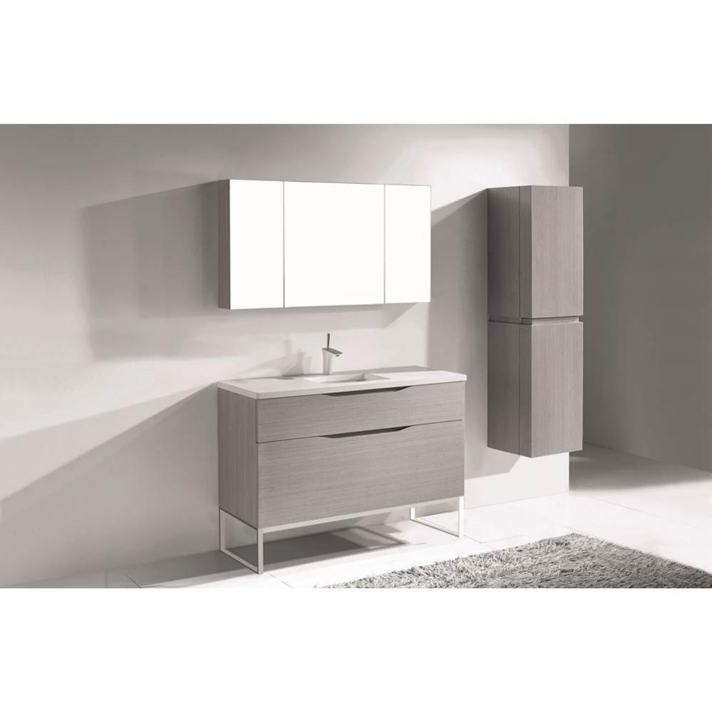 Madeli Milano 48C'' Free Standing Vanity Cabinet Ash Grey/HW: Polished Chrome(PC)