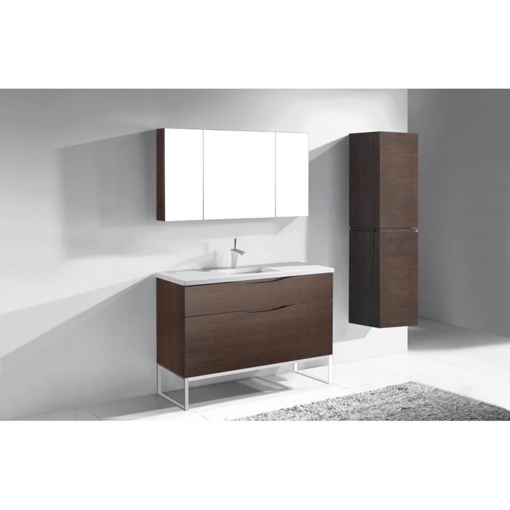 Madeli Milano 48C'' Free Standing Vanity Cabinet Walnut/HW: Polished Chrome(PC)