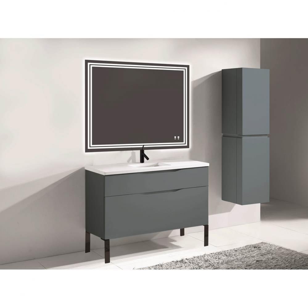 Madeli Milano 48C'' Free Standing Vanity Cabinet Studio Grey/HW: Matte Black(MB)