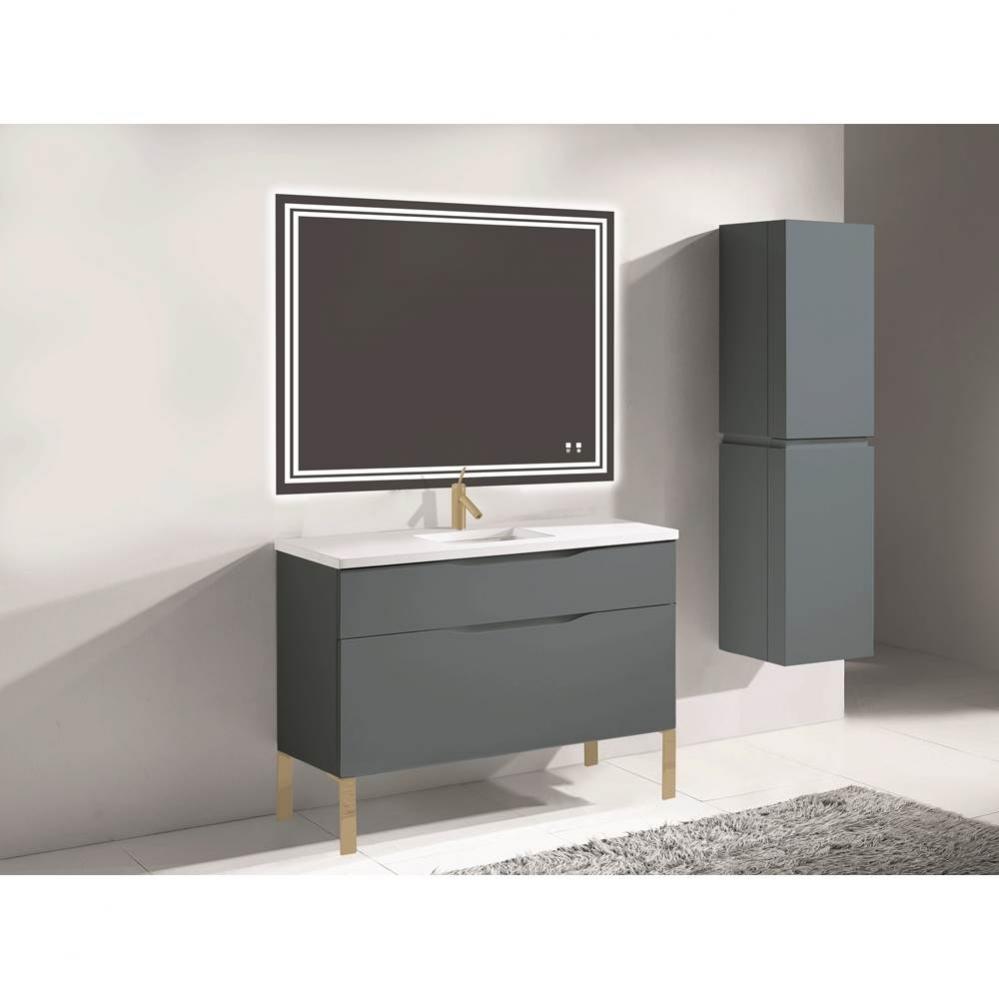 Madeli Milano 48C'' Free Standing Vanity Cabinet Studio Grey/HW: Satin Brass(SB)