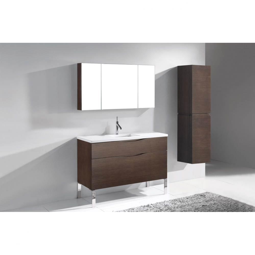 Madeli Milano 48C'' Free Standing Vanity Cabinet Walnut/HW: Brushed Nickel(BN)