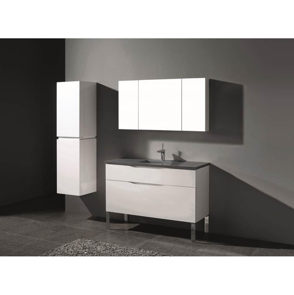 Madeli Milano 48C'' Free Standing Vanity Cabinet White/HW: Satin Brass(SB)