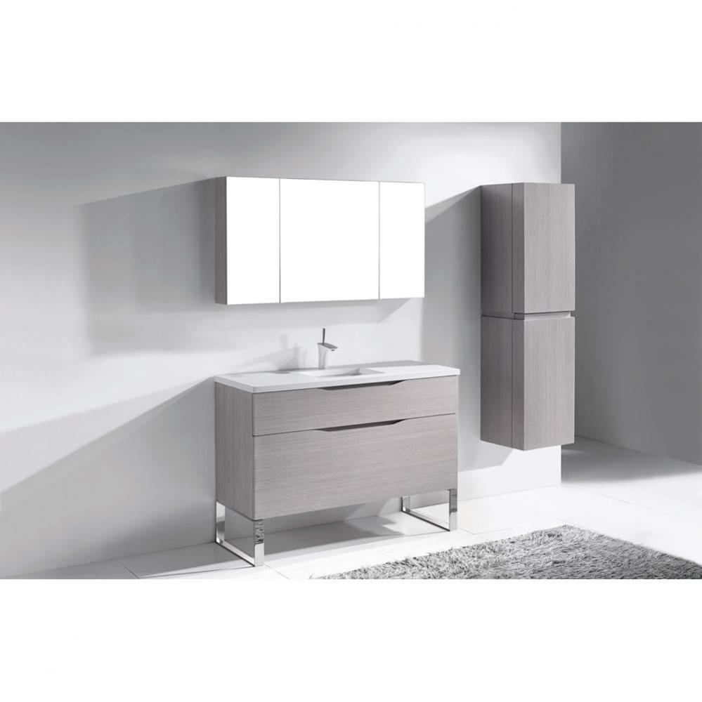 Madeli Milano 48C'' Free Standing Vanity Cabinet Ash Grey/HW: Polished Chrome(PC)