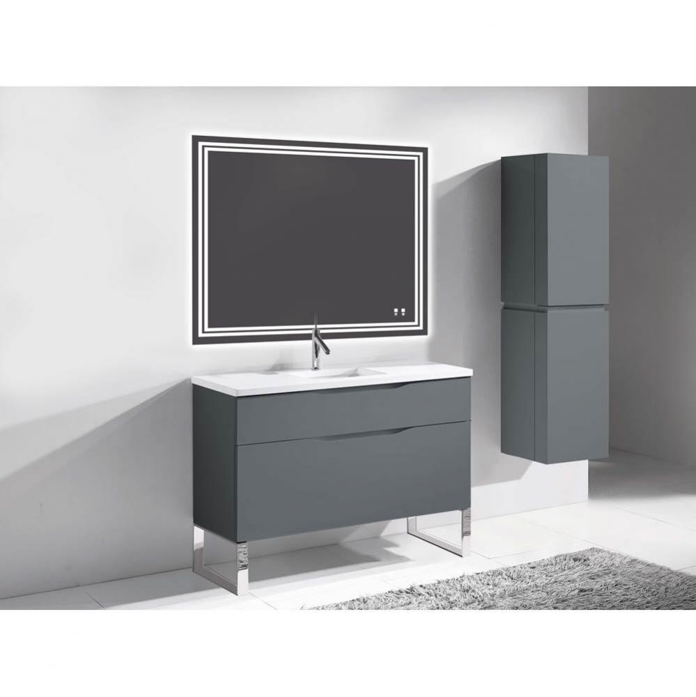 Madeli Milano 48C'' Free Standing Vanity Cabinet Studio Grey/HW: Polished Chrome(PC)