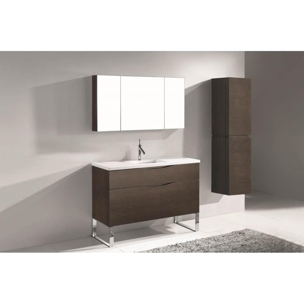 Madeli Milano 48C'' Free Standing Vanity Cabinet Walnut/HW: Brushed Nickel(BN)