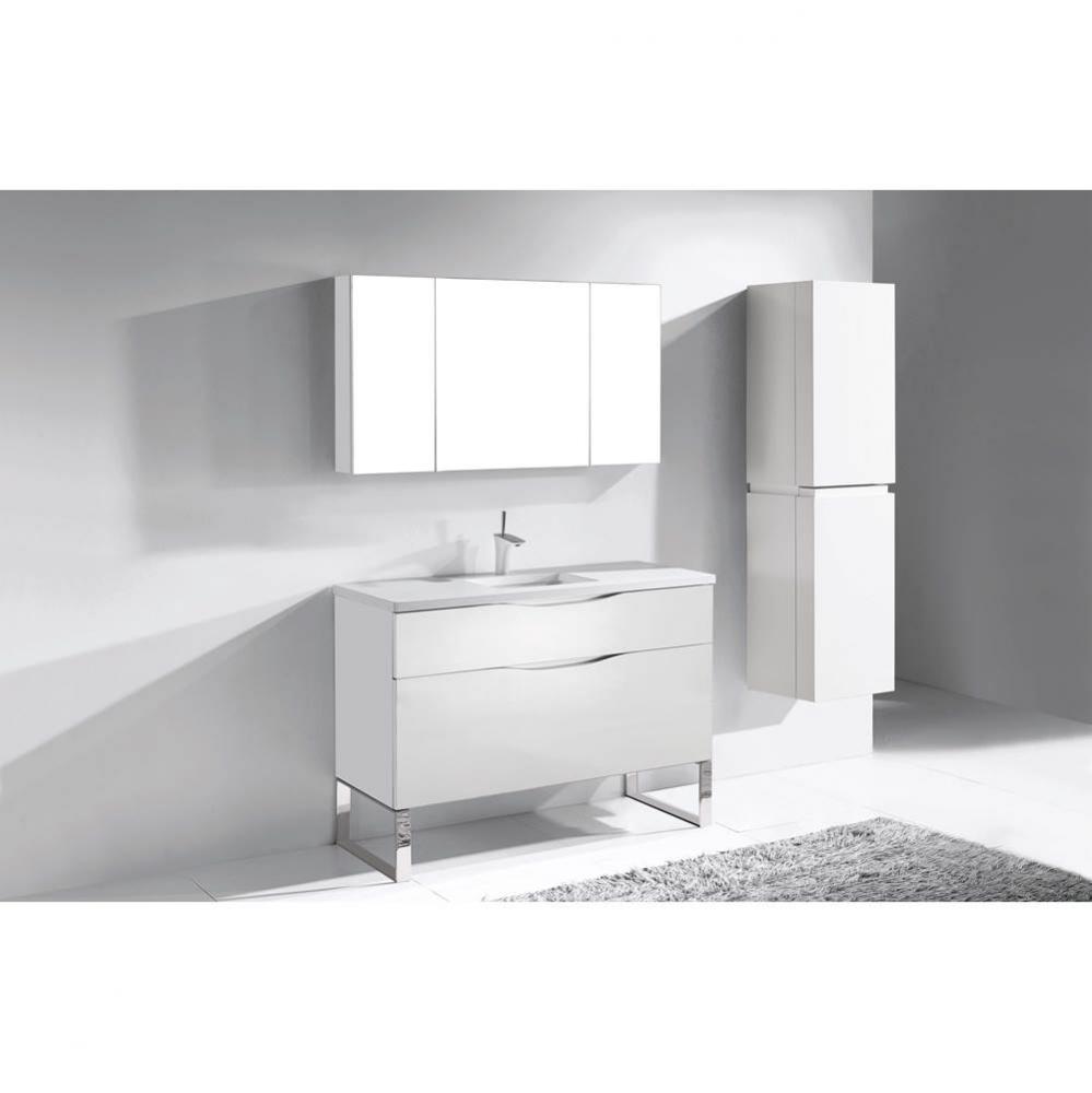 Madeli Milano 48C'' Free Standing Vanity Cabinet White/HW: Polished Nickel(PN)