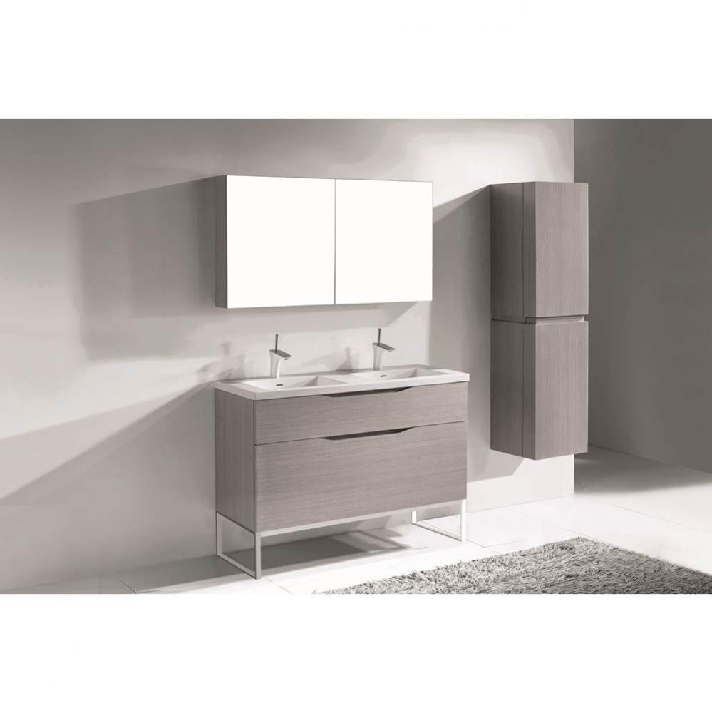 Madeli Milano 48D'' Free Standing Vanity Cabinet Ash Grey/HW: Polished Chrome(PC)