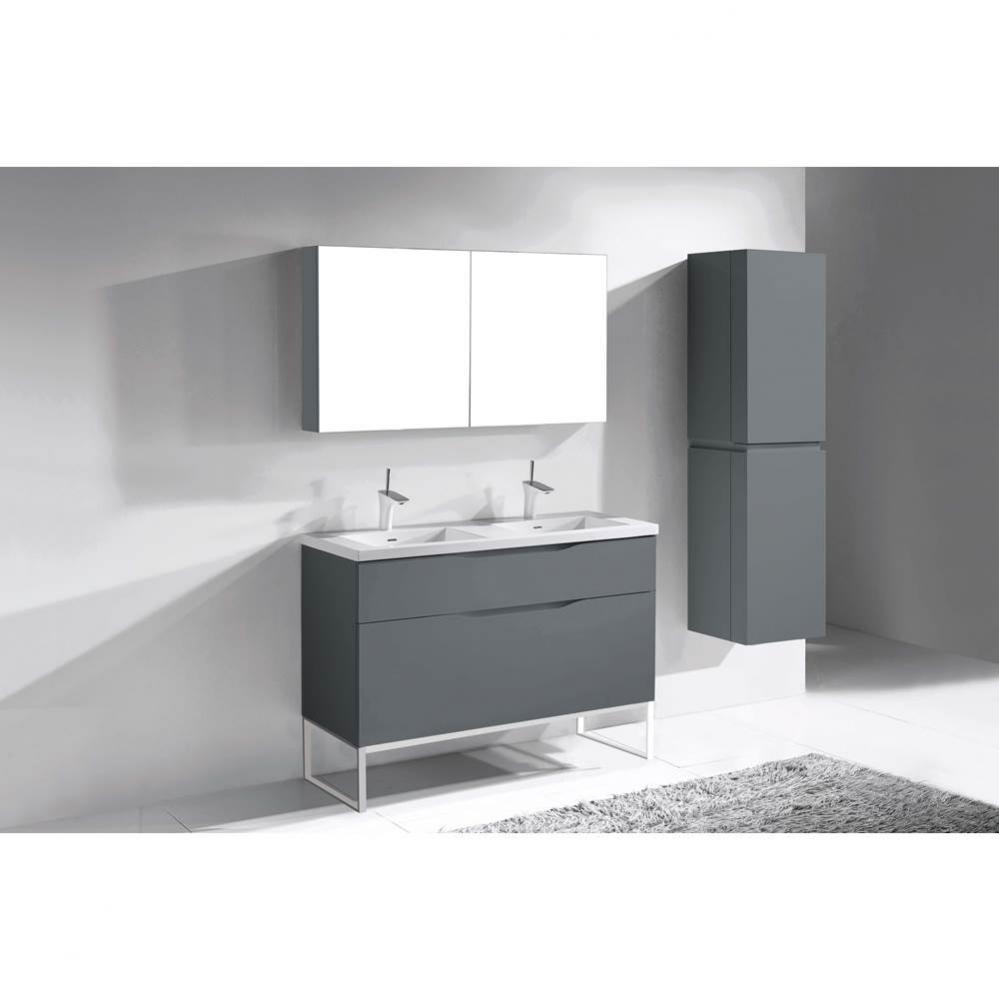 Madeli Milano 48D'' Free Standing Vanity Cabinet Studio Grey/HW: Polished Nickel(PN)