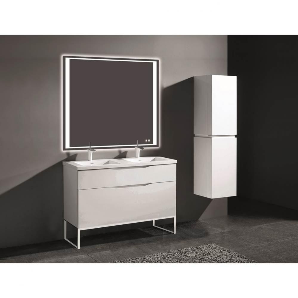 Madeli Milano 48D'' Free Standing Vanity Cabinet White/HW: Polished Nickel(PN)