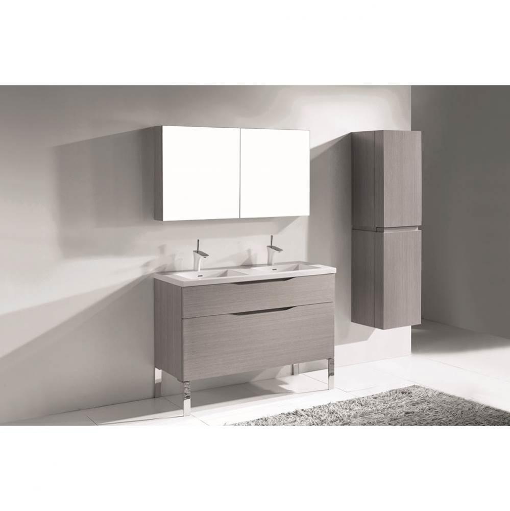 Madeli Milano 48D'' Free Standing Vanity Cabinet Ash Grey/HW: Brushed Nickel(BN)