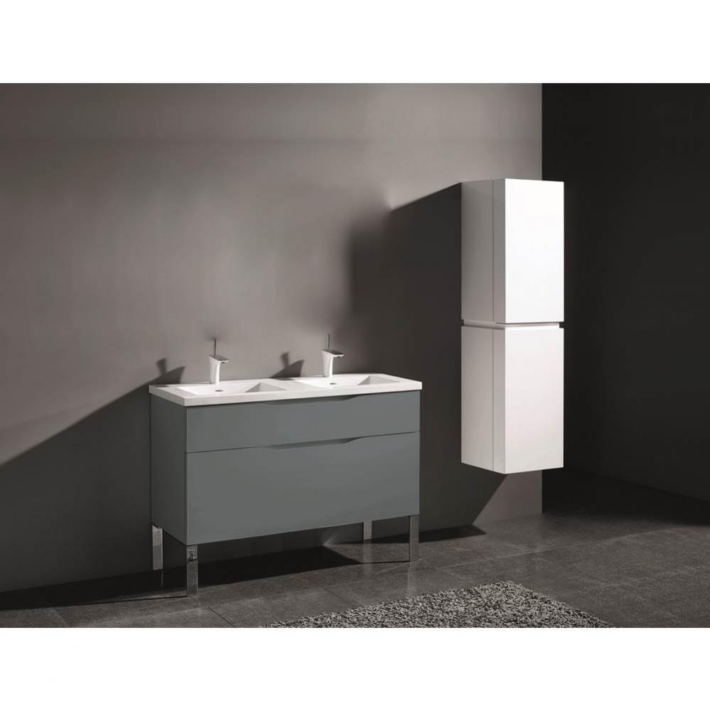 Madeli Milano 48D'' Free Standing Vanity Cabinet Studio Grey/HW: Satin Brass(SB)