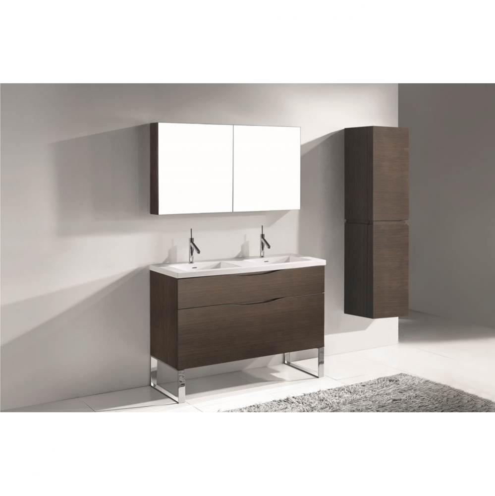 Madeli Milano 48D'' Free Standing Vanity Cabinet Walnut/HW: Polished Chrome(PC)