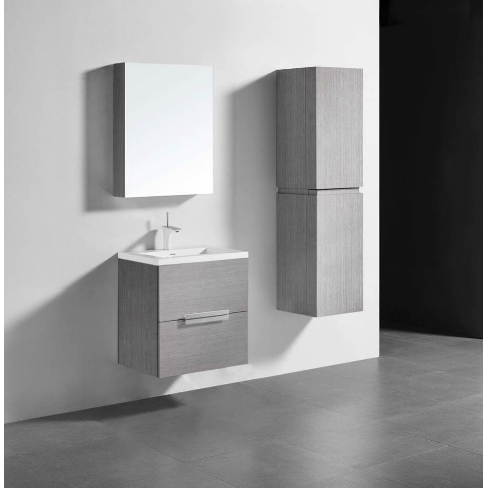 Madeli Urban 24'' Wall hung  Vanity Cabinet in Ash Grey Finish/HW: Brushed Nickel(BN)