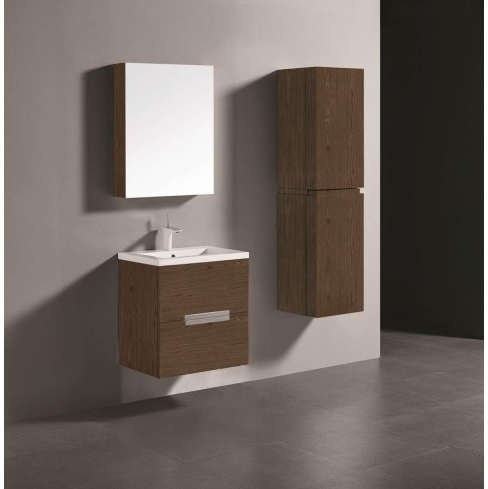 Madeli Urban 24'' Wall hung  Vanity Cabinet in Brandy Finish/HW: Polished Chrome(PC)