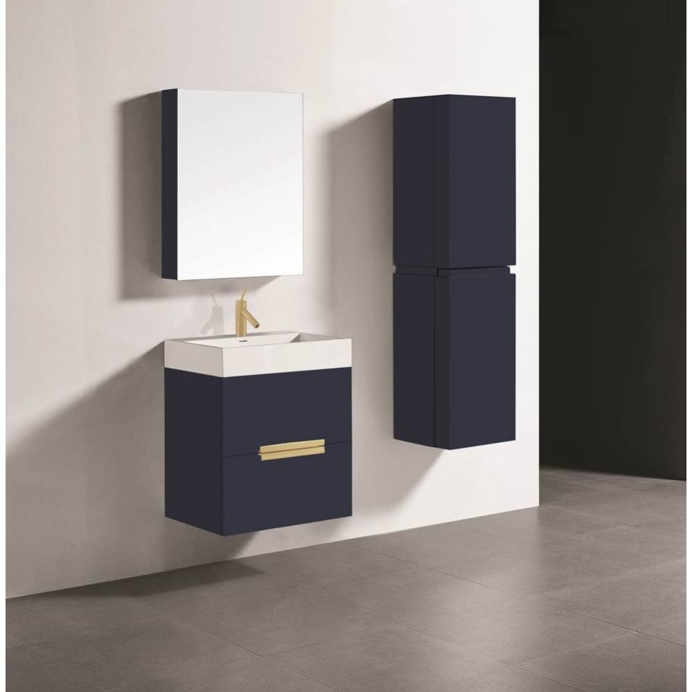 Madeli Urban 24'' Wall hung Vanity Cabinet in Sapphire Finish/HW: Satin Brass(SB)