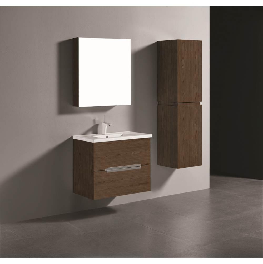 Madeli Urban 30'' Wall hung  Vanity Cabinet in Brandy Finish/HW: Matte Black(MB)