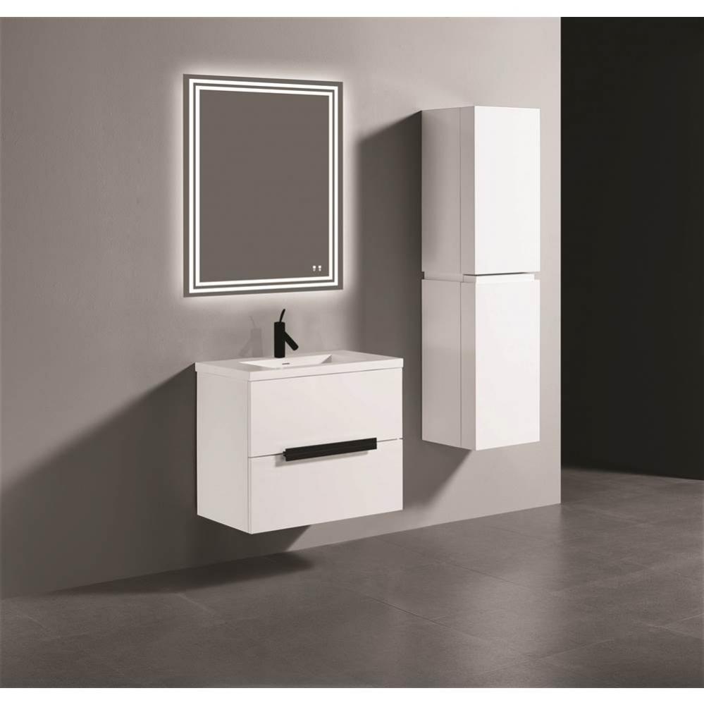 Madeli Urban 30'' Wall hung  Vanity Cabinet in White Finish/HW: Polished Chrome(PC)