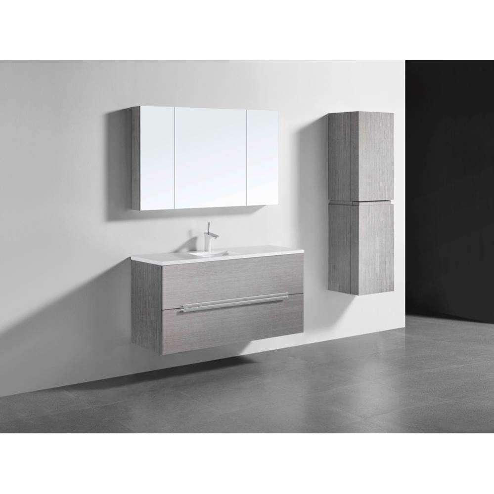 Madeli Urban 48C'' Wall hung  Vanity Cabinet in Ash Grey Finish/HW: Matte Black(MB)