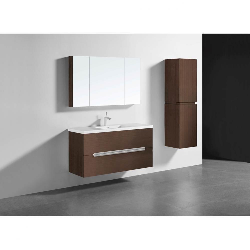 Madeli Urban 48C'' Wall hung Vanity Cabinet in Walnut Finish/HW: Polished Chrome(PC)