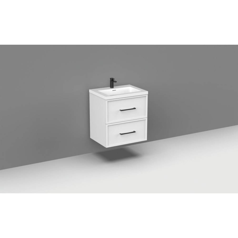 Apex 24'' Wall hung  Vanity Cabinet in White Finish/HW: No Handle