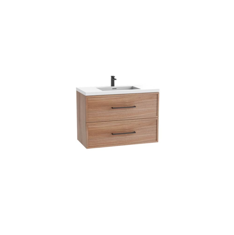 Apex 48C'' Wall hung  Vanity Cabinet in Natural Walnut Finish/HW: Polished Chrome(PC)