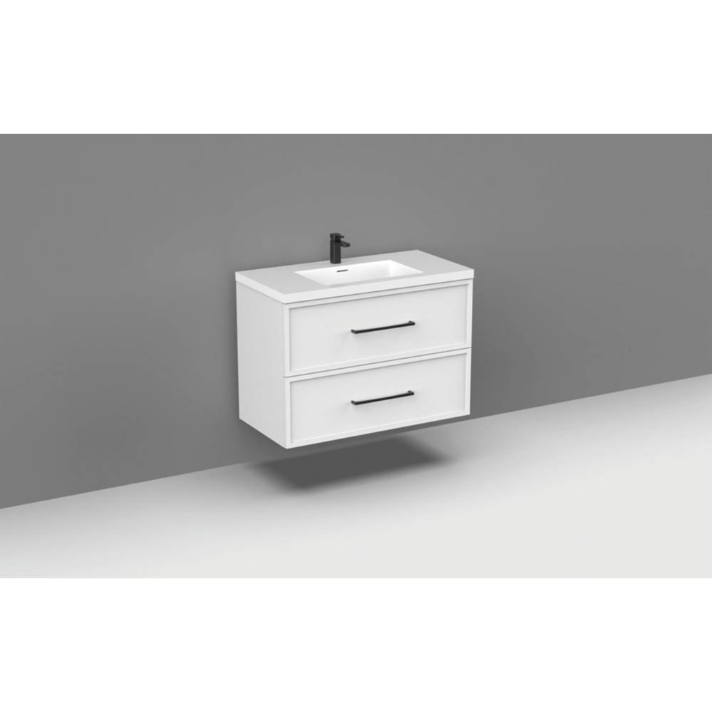 Apex 30'' Wall hung  Vanity Cabinet in White Finish/HW: No Handle