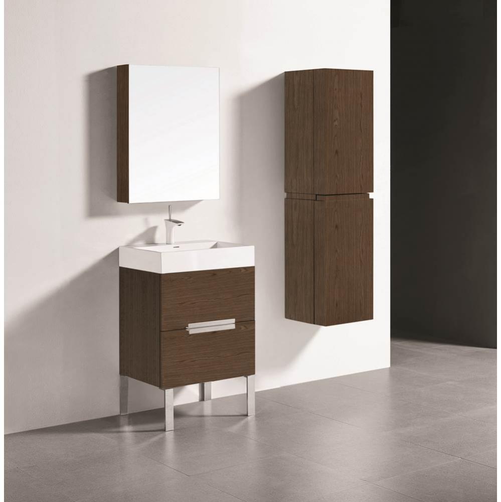Madeli Soho 24'' Free standing Vanity Cabinet in Brandy/HW: Brushed Nickel(BN)