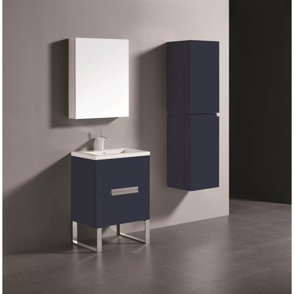 Madeli Soho 24'' Free standing Vanity Cabinet in Sapphire/HW: Matte Black(MB)