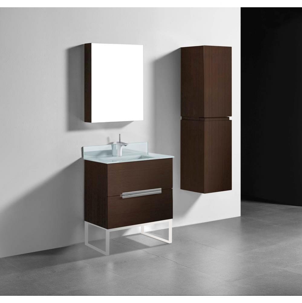 Madeli Soho 30'' Free standing Vanity Cabinet in Walnut/HW: Polished Chrome(PC)