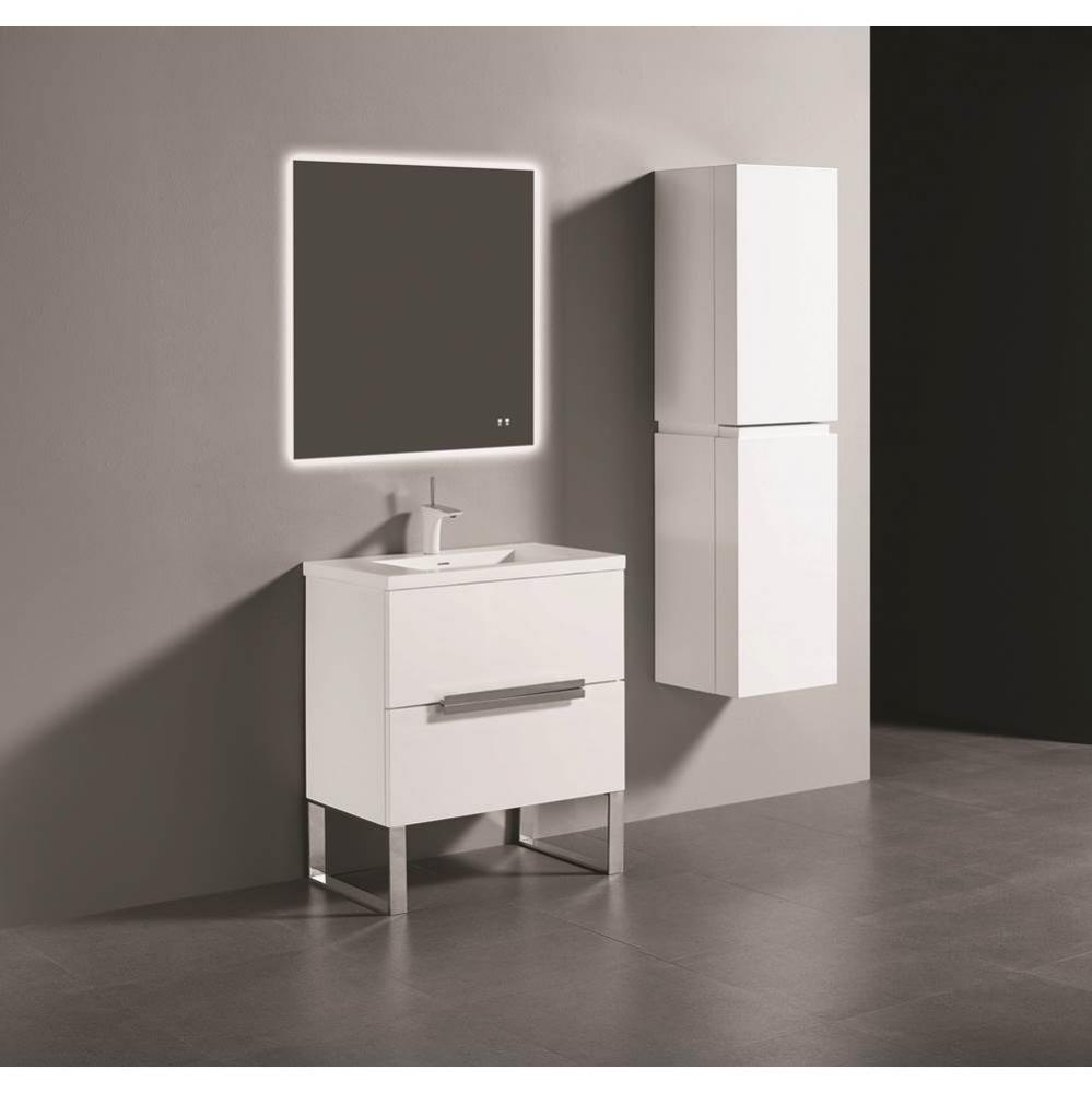 Madeli Soho 30'' Free standing Vanity Cabinet in White/HW: Polished Chrome(PC)