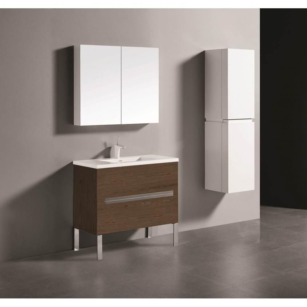 Madeli Soho 36'' Free standing Vanity Cabinet in Brandy/HW: Polished Chrome(PC)